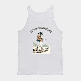 "Trailblazer's Delight: Step Up to Adventure Hiking Graphic Tee" Tank Top